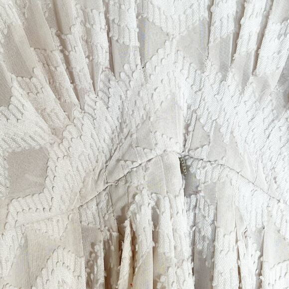 Anne Klein Vintage 90's Cream Pleated Textured Maxi Dress - Picture 6 of 14